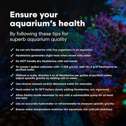 Brightwell Aquatics - NeoMarine Marine Salt Blend for Reef Aquarium - Fish Tank Starter Aquarium Salt - Aquarium Water Treatments, 16-GAL