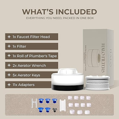 Faucet Filter – Bathroom Sink Faucet Filter for Men & Women’s Skincare, Vitamin C–Infused, Reduces Chlorine, Advanced Filtration for Hydrated Skin, Hard Water Softener (White)