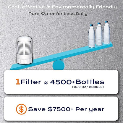 Alkaline Water Filter Replacement for Seychelle Dual-Filter 64 oz and Water Filter Pitcher 32 oz pH Enhancing Filtration, Compatible with Alexapure Pitcher, 4 PCS
