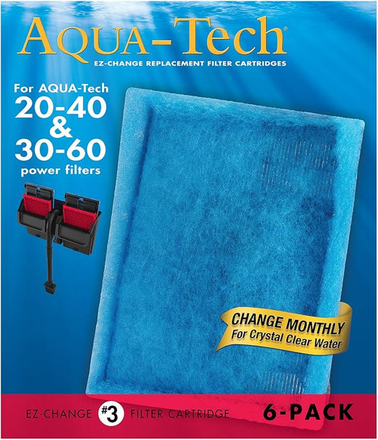 Aqua-Tech EZ-Change Aquarium Replacement Filter Cartridge EZ #3 - 6 Count