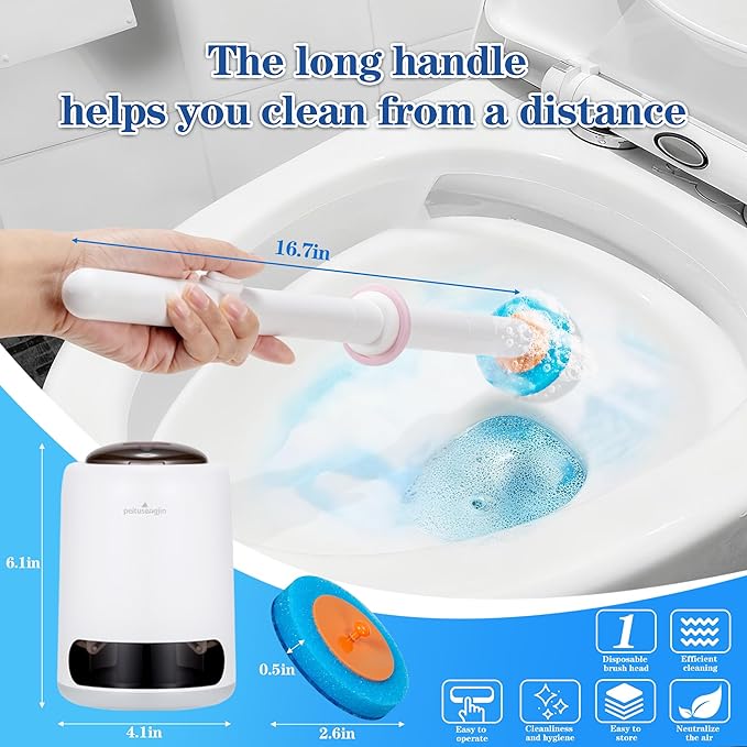 Disposable Toilet Brush,with 24 Refill Heads and Holder,Clean Brush Starter Kit,with 1 Toilet Wand, 1StorageCaddy and,3Fragrant Tablet, Toilet Wand Kit,Deep Cleaning Bathroom.