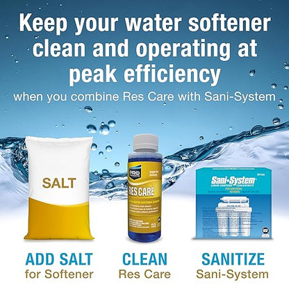 Pro Products Res Care Liquid Water Softener Cleaner, Universal Cleanser for Hardwater Systems, 4 Ounce Bottle, 4-Pack