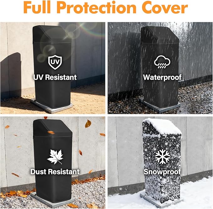 Water Softener Cover Insulated, 3 Layers Insulation Heavy Duty Protection Cover for WHES30E / WHES40E Grain Softener and 350/420 Water Softener, 16x21x48in, Black