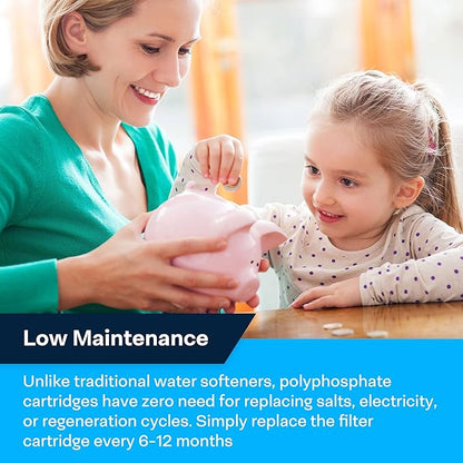 SpiroPure 10x2.5 Polyphosphate Water Filter, Anti-Scale Filter 10 Inch, Hard Water Filter, Scale Inhibitor, Salt Free Water Softener for Shower, Sink, & Whole House (Case of 12)