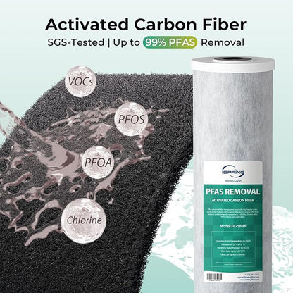 iSpring F2WGB22BPFKS Whole House Water Filter Replacement Set, SGS-Tested to Remove up to 99% PFAS, 2-Stage Filtration Reduces Heavy Metals, Chlorine, Hydrogen Sulfide, Fits WGB22B-PFKS