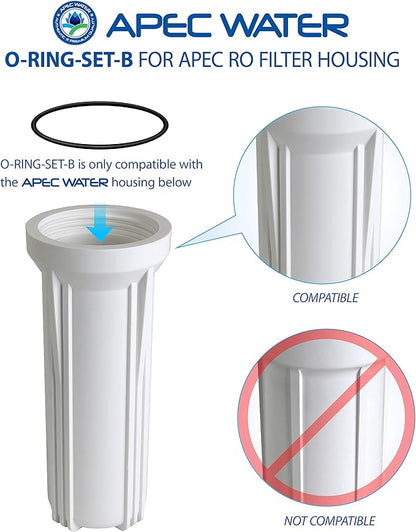 APEC Water Systems Replacement ORing for ROES-50 3.5" OD Reverse Osmosis Water Filter Housings, O-Ring (3 pcs O-Ring-Set-B)