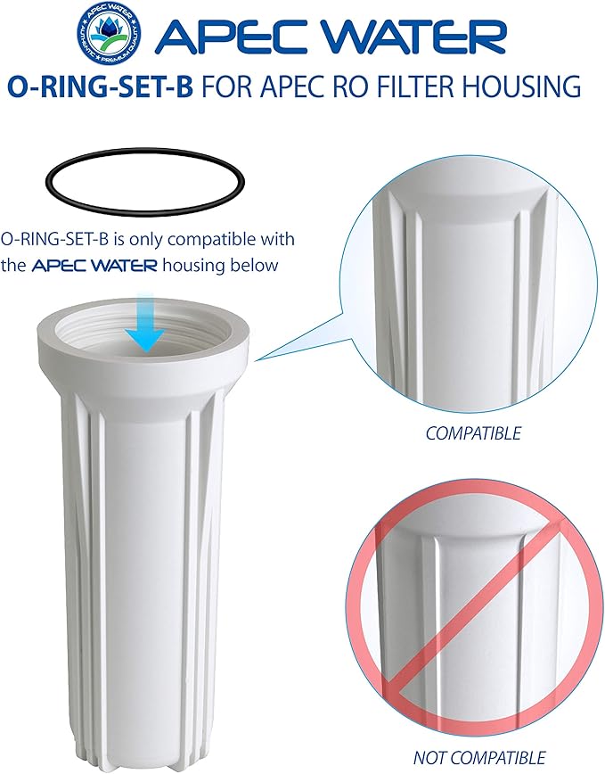 APEC Water Systems Replacement O-Ring for ROES-50 3.5" OD Reverse Osmosis Water Filter Housings with Lubricant (O-Ring-Combo-B)