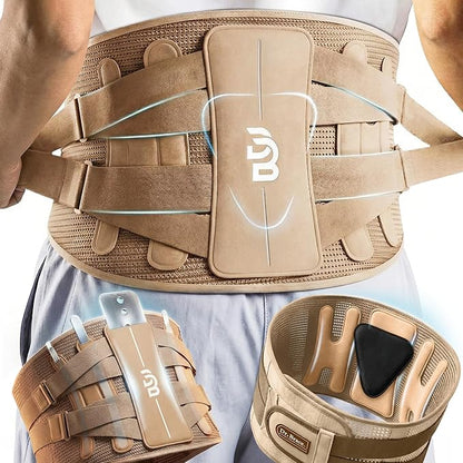 DR. BRACE® Lower Back Brace for Men & Women for Lower Back Pain Relief, Revolutionary Versatile Splints System & Removable Lumbar Pad, Adjustable & Breathable Back Support Brace (35.4-41.3″)