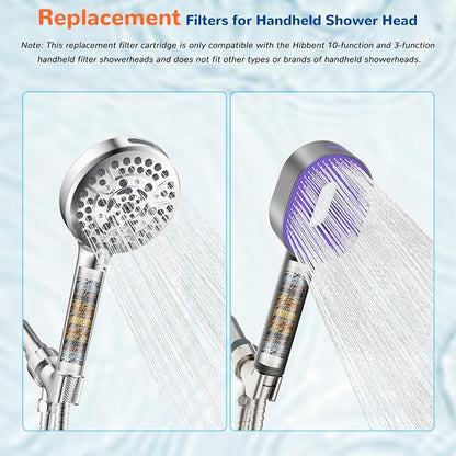 Hibbent 2 Pack Replacement Shower Filter, 20 Stage Showerhead Filter for Hard Water, Water Softener Filters for Hibbent 10-Spray Handheld Shower Head