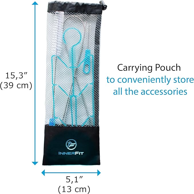InnerFit Hydration Bladder Cleaning Kit - 5 in 1 Water Bladder Cleaning Kit for Universal Bladders - 3 Brushes - 1 Collapsible Frame - 1 Carrying Pouch