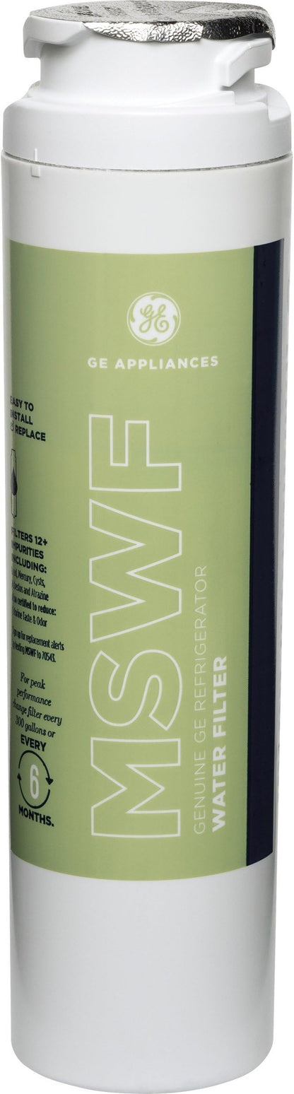 GE MSWF Refrigerator Water Filter | Certified to Reduce Lead, Sulfer, and 50+ Other Impurities| Pack of 1