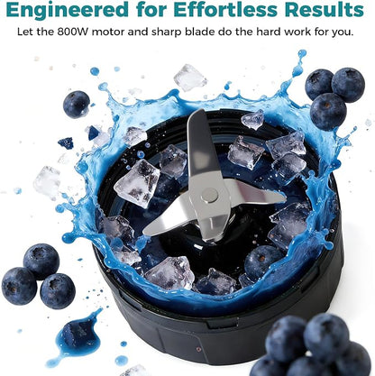DUMOS Smoothie Blender for Kitchen, Blenders for Smoothies with 17 24 34 oz BPA-Free Portable Easy Go Cups, Small Personal Blender for Shakes, Sauces, Juice and Ice Crushing & More, Silver