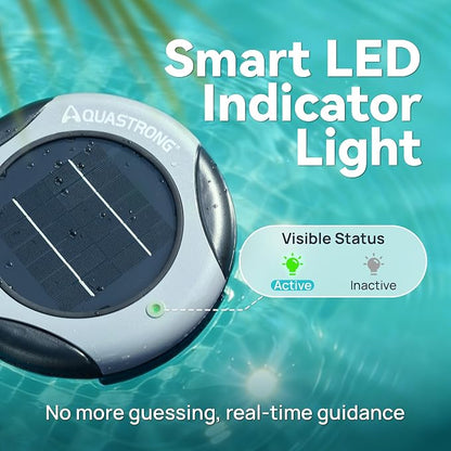AQUASTRONG Solar Powered Pool Maintenance System with 19.9 oz Copper Anode, High-Efficiency Solar Panel for Above & Inground Swimming Pools up to 50,000 Gal, Compatible with All Pool Types