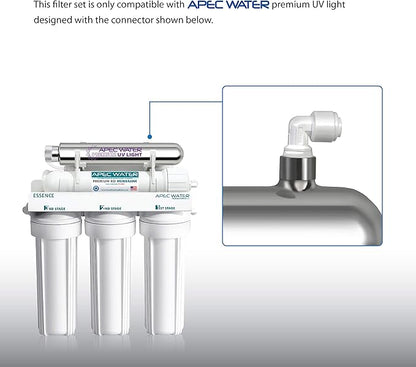 APEC Water Systems Filter-Set-ESUV-SSV2 75 GPD High Capacity Complete Replacement Filter Set for ROES-UV75-SS Reverse Osmosis Water Filter System Stage 1-3&5