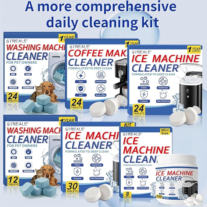 Coffee Machine Cleaner & Descaler Tablets - 24 Pack, Compatible with Nespresso, Keurig, Ninja, DeLonghi, Miele, Breville, Philips & All Major Brands, for Coffee Maker Pot, Espresso & Drip Machines