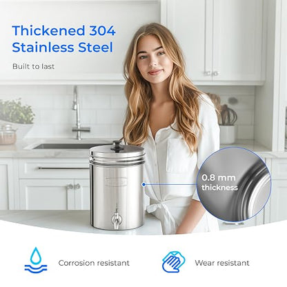 Waterdrop TK-AE Gravity Water Filter System, with 3 Black Carbon Filters | 9000 Gallon Longer Lifespan and 150% Faster Flow for Home, Travel, Emergencies, 2.25G