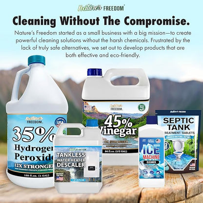 Nature's Freedom Tankless Water Heater Flush Descaler, Gallon (128 oz) – Professional Non-Toxic Descaling Solution, Biodegradable, Made in the USA