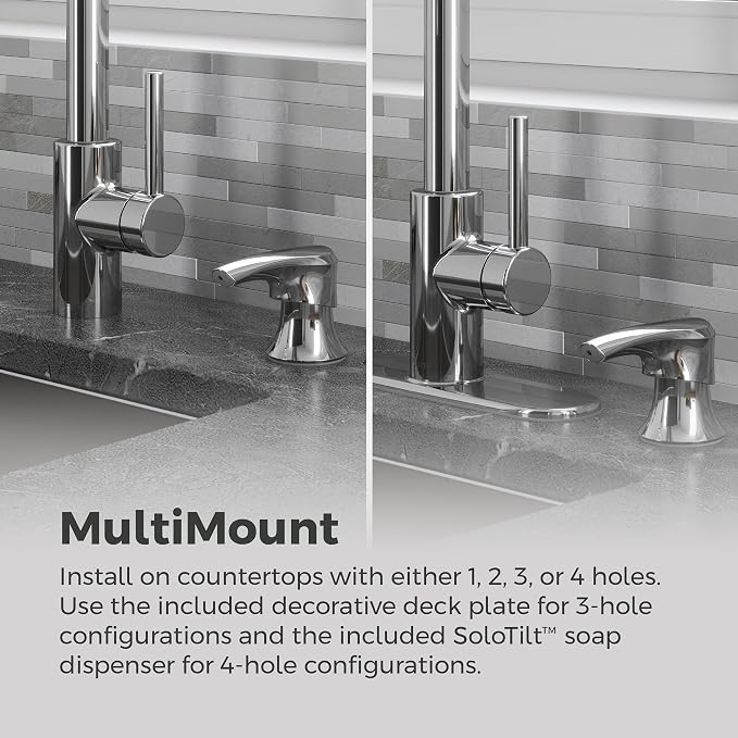 Pfister Zanna Kitchen Faucet with Pull Down Sprayer and Soap Dispenser, Single Handle, High Arc, NSF Certified, Polished Chrome Finish, F5297ZNRC