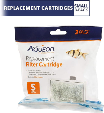 Aqueon Aquarium Fish Tank Replacement Filter Cartridges Small - 3 pack