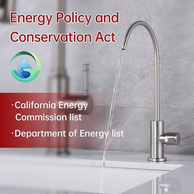 SUMERAIN Drinking Water Faucet for Kitchen Sink, NSF Certification | Brushed Nickel, Lead-Free, SUS304 Stainless Steel, Water Filter Faucet for Reverse Osmosis or Water Filtration System