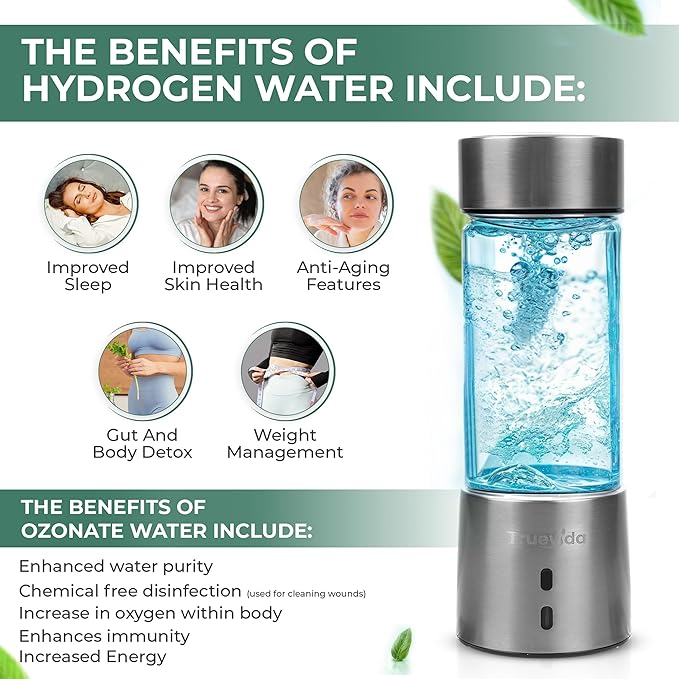 2025 Hydrogen Water Bottle | Hydrogen water bottle generator | 2-in-1 | Oxygen water | High Oxygen and Hydrogen Content | 2000ppb+ | Elevate Your Life | Great for Health and Fitness | Advanced PEM/SPE