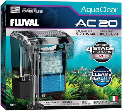 Fluval - Zeo for AC20/AC30 Power Filter, 2.1 oz / 60 g – Promotes Clear Water, Improves Fish Health, for Use in Freshwater & Saltwater Aquariums