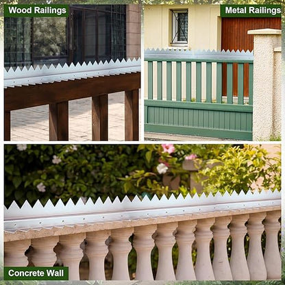 6-Pack 16 in Anti Climb Spikes Heavy Duty Galvanized Steel Fence Wall Spikes Outdoor Cat and Bird Deterrent Prongs Intruder Deterrent Security Supplies for Outdoor Walls Garden Fences Gates