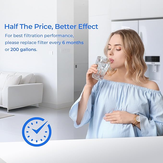 TEEHAY PWF-1 FPPWFU01 Water Filter & PureAir AF-2 FRGPAAF2 Air Filter Combo, Compatible with Frigidaire FRIGCOMBO6, FRFS282LAF, GRFC2353AD, GRFC2353AF, GRFG2353AF, GRFN2853AF, 2 Combo