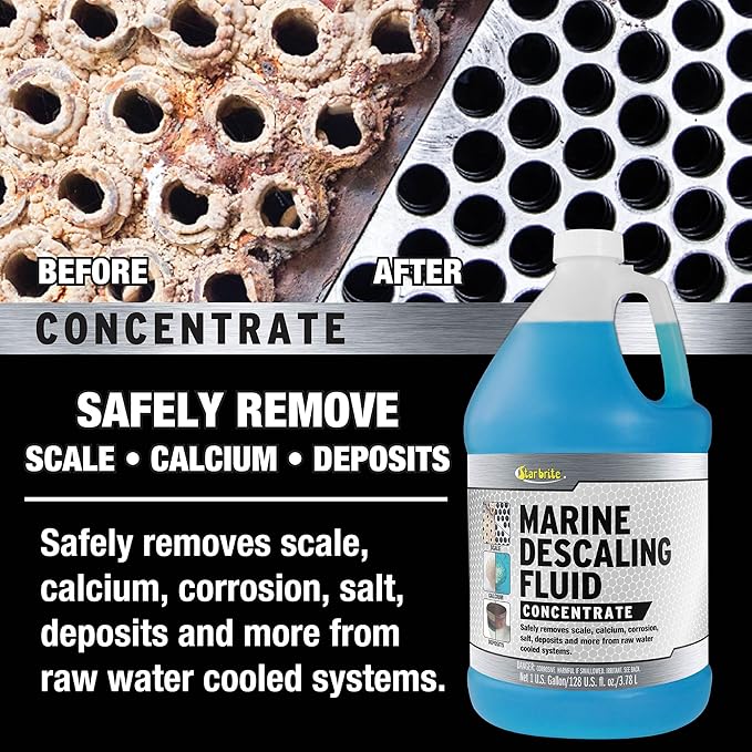 STAR BRITE Marine Descaling Fluid Concentrate 1 Gallon - Engine Scale & Deposit Remover, Safe for Seals & Gaskets (083900)