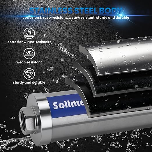 Solimeta Central Water Softner, Salt-Free Whole House Water Descaler, 3/4" NPT Water Heater Descaler, lon Polarization System