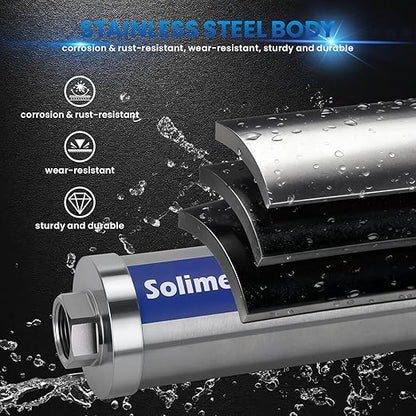 Solimeta Central Water Softner, Salt-Free Whole House Water Descaler, 3/4" NPT Water Heater Descaler, lon Polarization System