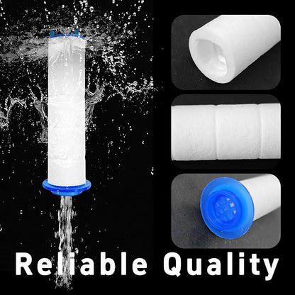 12Pcs 3” Shower Head Filter Cartridge, PP Cotton Replacement Filters for High Pressure Handheld Turbo Fan, Vortex Hydro Jet Shower Head, Improves Water Quality, Easy Install