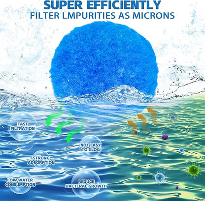 QwayHome 1.54 lbs Pool Filter Balls, Reusable Filter Media Balls for Swimming Pool Sand Pump, Efficient Eco-Friendly Fiber Filter Balls, Pool Filter Sand Alternative, Equals 55 lb Filter Sand,Blue
