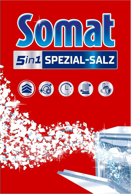 SOMAT Special Salt (1.2 kg), Dishwasher Salt for Stronger Dishwashing Performance, Water Softener for Dishwasher Works Against Limescale for Shiny Results and Longer Life