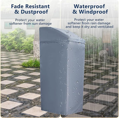 Water Softener Cover,Jacket Access Soften Station Tank Covers,Openable Top Easy to Use Removal-Free Installation,for Water Softener Outdoor UV Dust Protection of Outside Units Heater Parts (Gray)