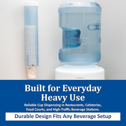 San Jamar Medium Pull-Type Cup Dispenser 4-10 Oz. Cups with Flip Cap for Restaurants, Home, And Office, Plastic, 16 Inches, Frosted Blue