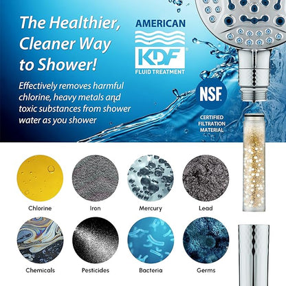 AquaCare 2-pack American KDF Pure Stay-Clean Shower Filter Replacement Cartridge for World's Most Advanced Handheld Shower Heads with Built-in Water Filter and 2-mode Power Wash - Top American Brand