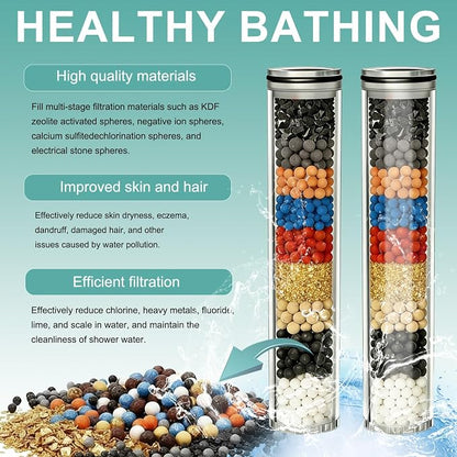 Replacement Shower Filter Cartridge Compatible with Suncleanse Shower Head, Soften hard water and reduce chlorine, 4 Pack