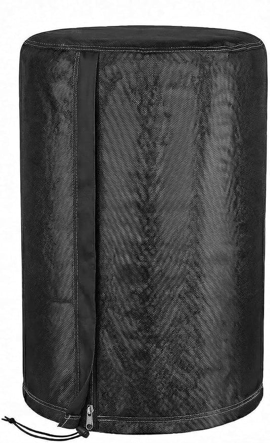 Deosk 18.5"X33" Cover For Water Softener Salt Brine Tank, Outdoor Waterproof Home Water Softener Storage Covers-Round Salt Brine Tank Protective Cover With Zipper And Adjustable Drawstring(Black)