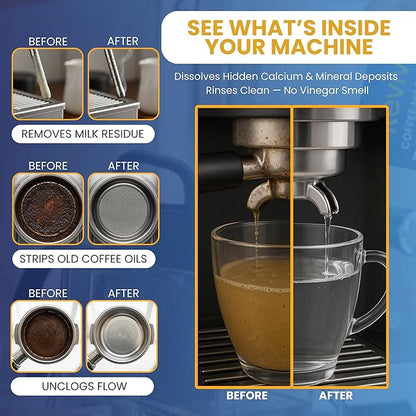 REVIV Coffee Maker Descaling Solution (4 Uses) 16.9 fl oz – Universal Coffee Descaler for Keurig, Nespresso, Breville & Delonghi Machines – Descaler for Multi-Cup & Single Serve Brewers