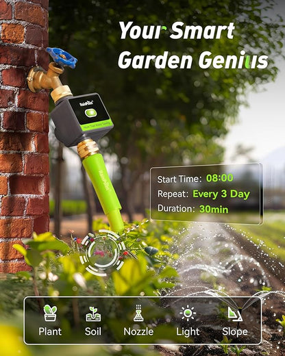 RAINPOINT Smart Hose Timer for Garden, Smart Water Timer with Brass Inlet & Outlet (Not Include Gateway), Automatic Irrigation System for Lawns and Yard