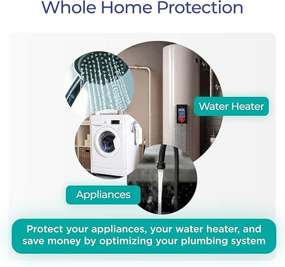 HydroFLOW Pearl Plus | Eco Friendly Alternative to Salt Water Softeners | Descaler for Large Homes & Commercial Appliances | Fits Pipes Up to 1.5" Outer Diameter