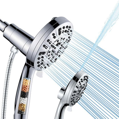Filtered Shower Head with Handheld - 9 Spray Modes High Pressure Handheld Shower with Filter Spray Combo, Magnetic Shower Heads, With 60-Inch Long Hose