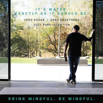Mindful Sparkling Water by Shawn Ryan, Carbonated Water and Celtic Salt, Sugar Free Beverage with Natural Electrolytes, Zero Calories, Clean Hydration, No Sweeteners, Unflavored, 12 FL OZ (12 Pack)