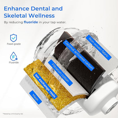 Waterdrop TK-AB-FS Gravity Water Filter System, with Silver Ions Enhanced Filtration, NSF/ANSI 42&372 Standard, Reduces Fluoride and Chlorine, with 4 Filters and Metal Spigot, 2.25G