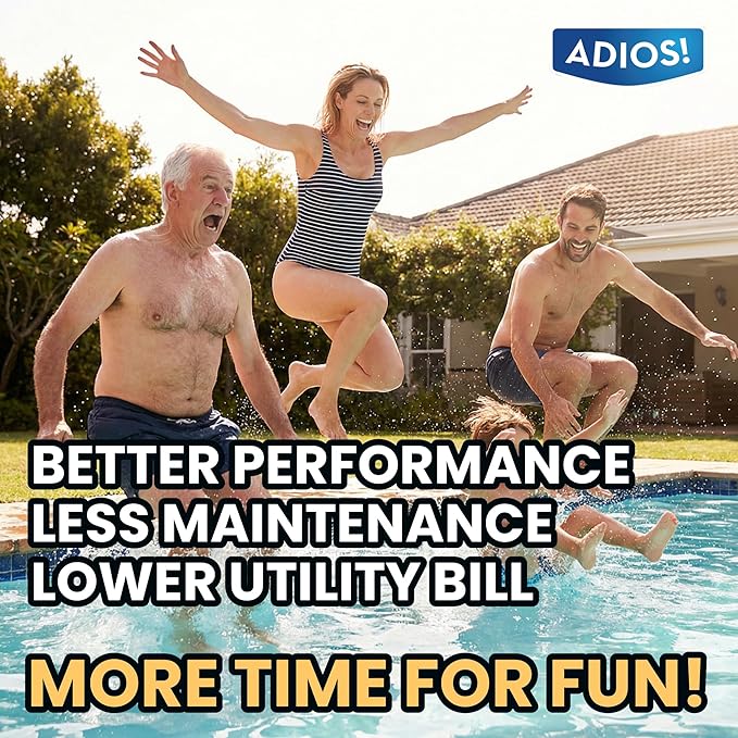 ADIOS! Pool Filter Cleaner, Deep Cleaning Soak Solution for Cartridge, Sand and DE Filters – Degreases and Restores Media -16oz (Pint)