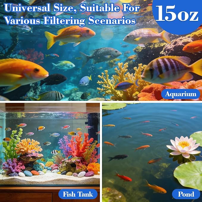 Sukh 2 Bags Ceramic Rings Bio Media - High Porosity Biological Filter Media for Aquarium, Fish Tank, Pond & Canister Filter, Includes 2 Mesh Bags for Filtration