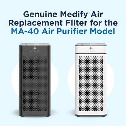 Medify MA-40 Genuine Replacement Filter for Allergens, Smoke, Wildfires, Dust, Odors, Pollen, Pet Dander | 3 in 1 with Pre-filter, HEPA and Activated Carbon for Removal to 0.3 Microns | 1-Pack