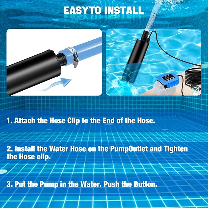 Submersible Water Transfer Pump, Cordless Portable Pump Compatible with Kobalt 24V Battery, 635GPH 100W/120W for Pool Pond Garden Draining & Oil Suction, 16ft Cord (Bare Tool)