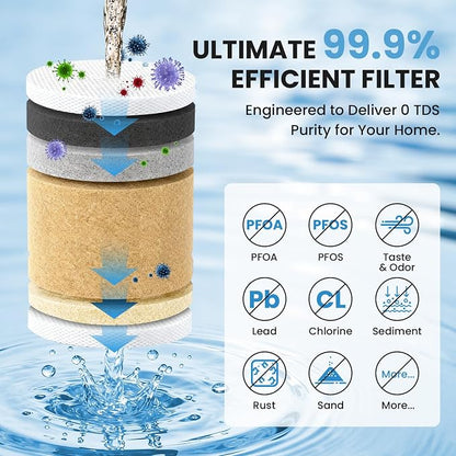 0 TDS Water Filter Replacement for Zero Pitcher & Dispenser | Upgraded 6-Stage Filtration | Removes 99.9% of Lead, Chromium, PFOA/PFOS | Compatible with ZR-001, ZR-004, ZR-017 | 12-Pack